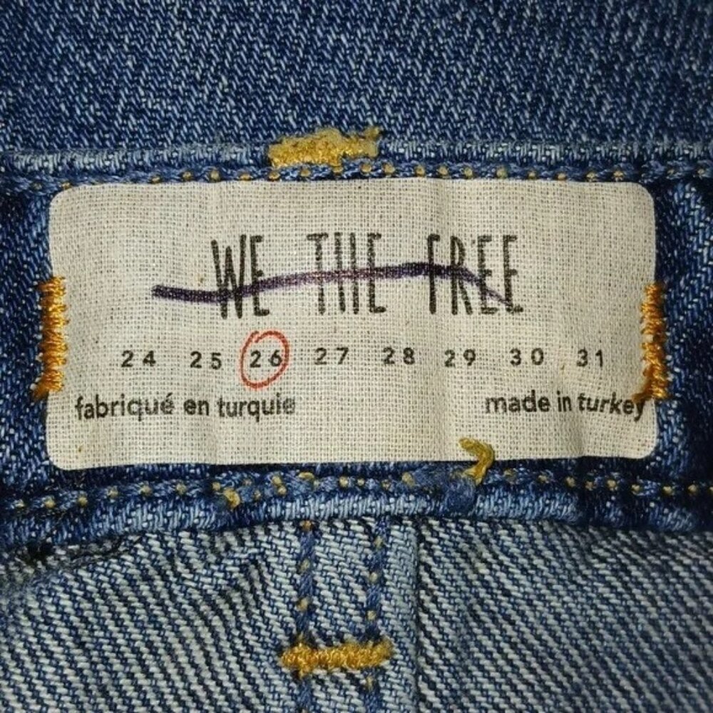 Free People Harvey Blue Distressed Mini Skirt - Picture 6 of 8